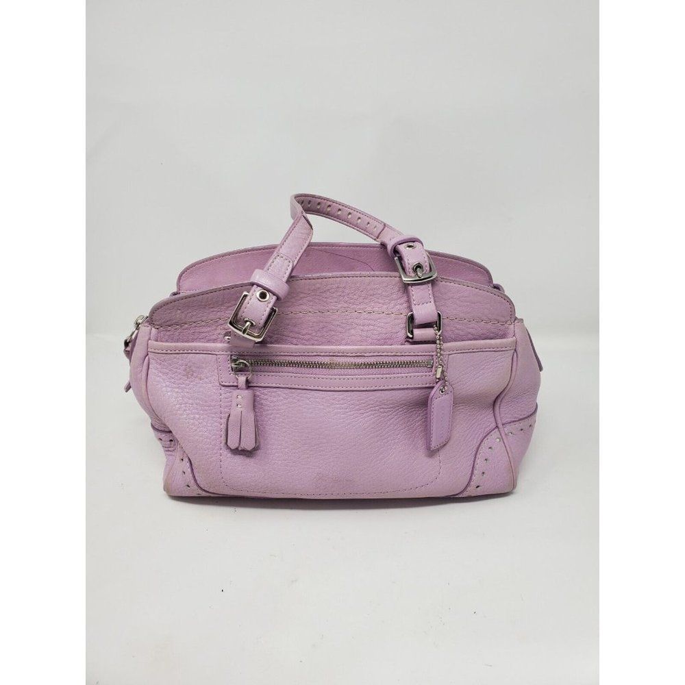 Coach Lavender Purple Chelsea Pebble Leather Satchel Bag Tassel Preppy Classic